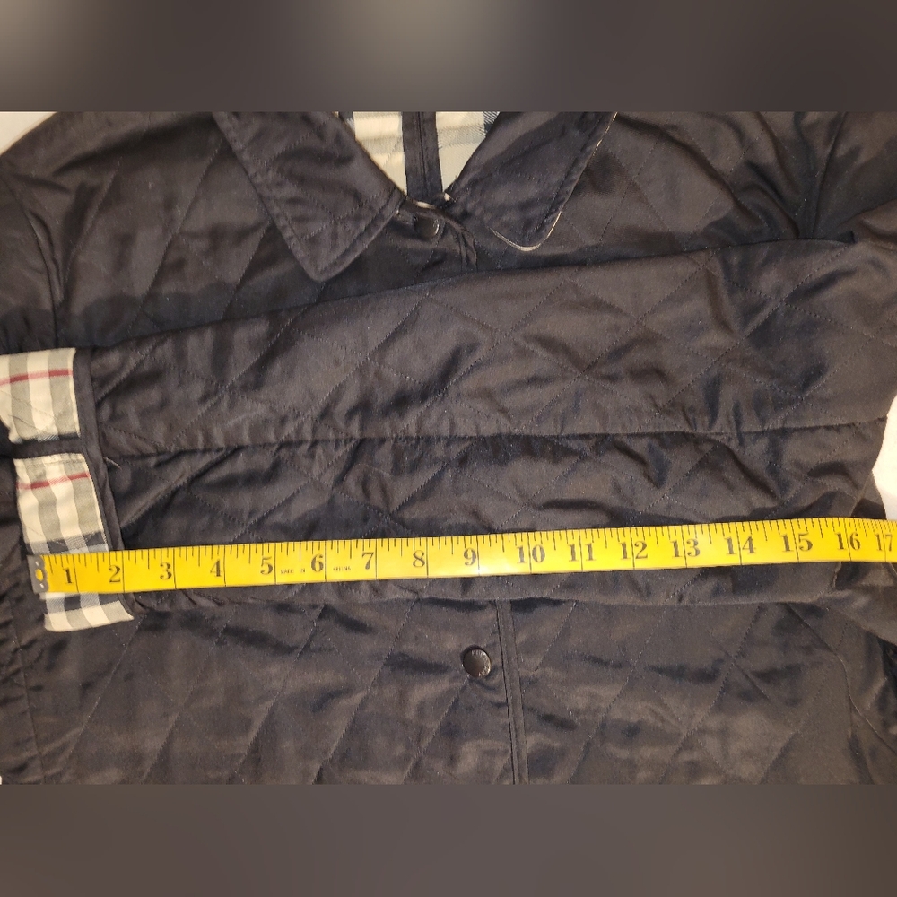 Burberry London Black Quilted Nova Check Snap Close Front Pockets Sz Lg Reg - Picture 5 of 12